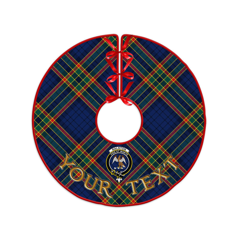ScotsTee Shop Scottish Ralston UK Modern Clan Crest Tartan Christmas Tree Skirt