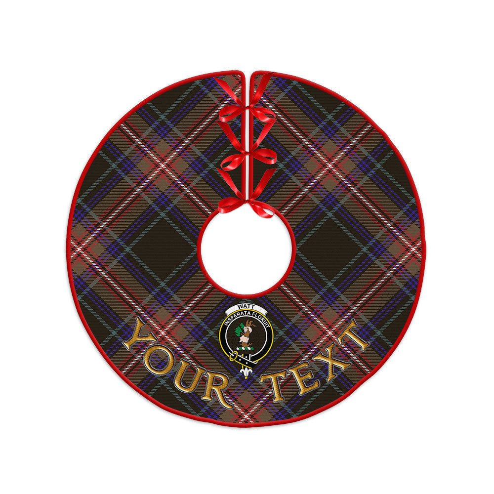 ScotsTee Shop Scottish Watt (Wate) Weathered Clan Crest Tartan Christmas Tree Skirt