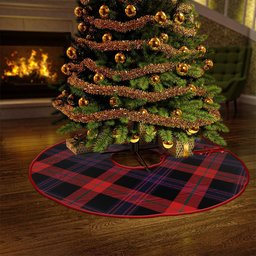 ScotsTee Shop Scottish Brown (Broun) Modern Clan Crest Tartan Christmas Tree Skirt