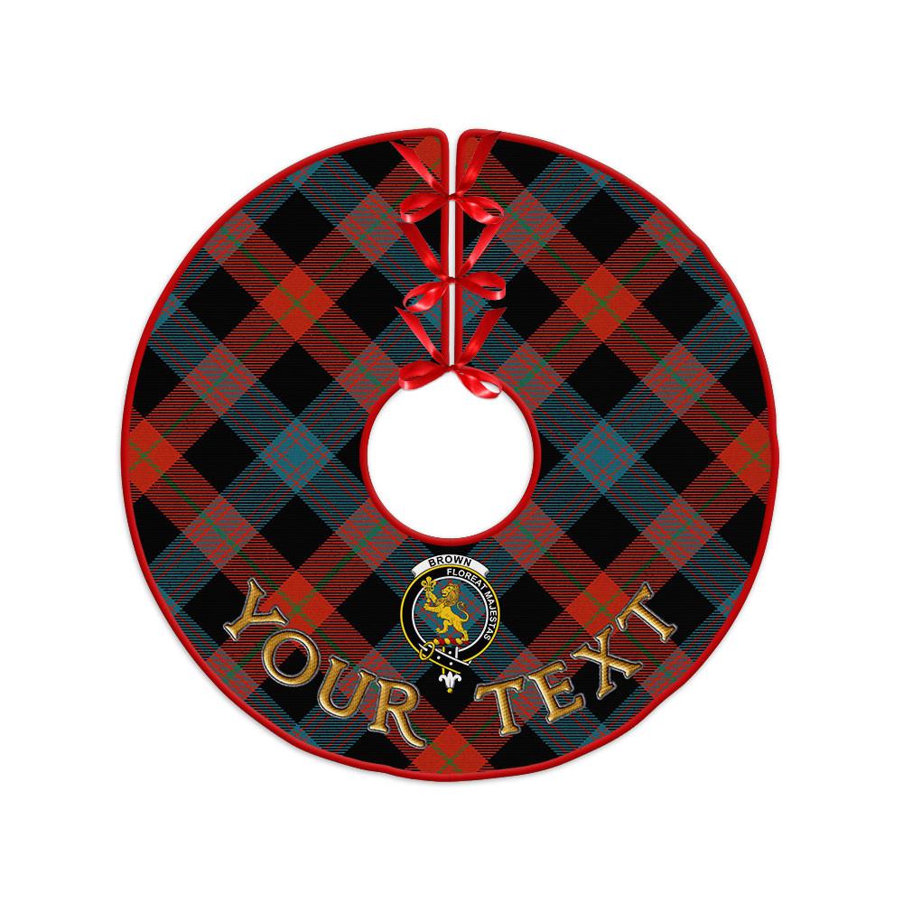 ScotsTee Shop Scottish Brown (Broun) Ancient Clan Crest Tartan Christmas Tree Skirt