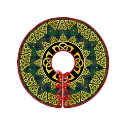 ScotsTee Shop Scottish Kennedy Modern Clan Crest Tartan Christmas Tree Skirt Golden Celtic Heritage