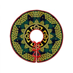 ScotsTee Shop Scottish Keith (Marshall) Modern Clan Crest Tartan Christmas Tree Skirt Golden Celtic Heritage
