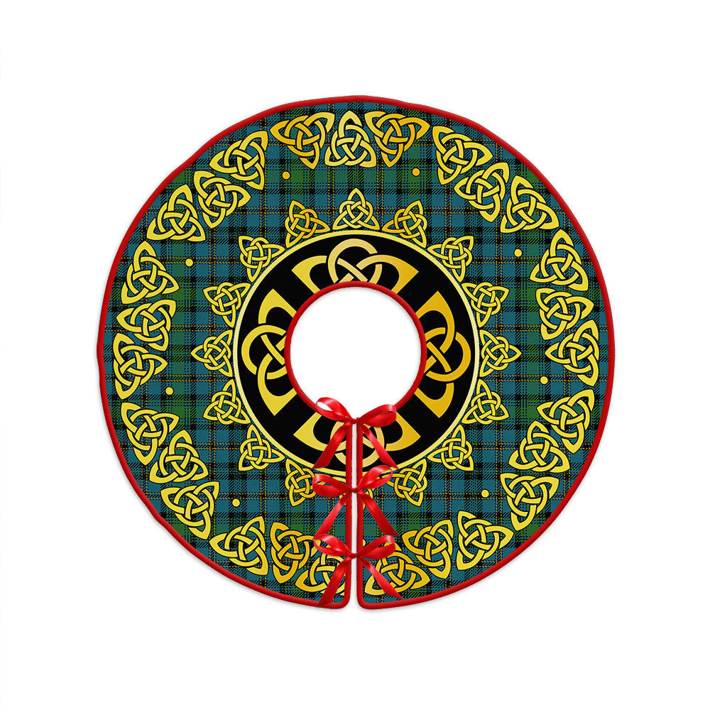 ScotsTee Shop Scottish Hope Vere Ancient Clan Crest Tartan Christmas Tree Skirt Golden Celtic Heritage