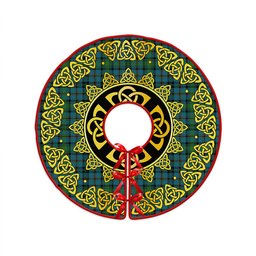 ScotsTee Shop Scottish Hope Vere Ancient Clan Crest Tartan Christmas Tree Skirt Golden Celtic Heritage