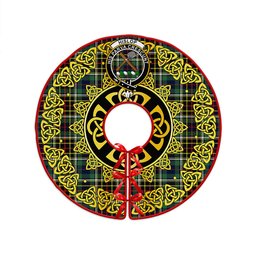 ScotsTee Shop Scottish Hislop #2 Modern Clan Crest Tartan Christmas Tree Skirt Golden Celtic Heritage
