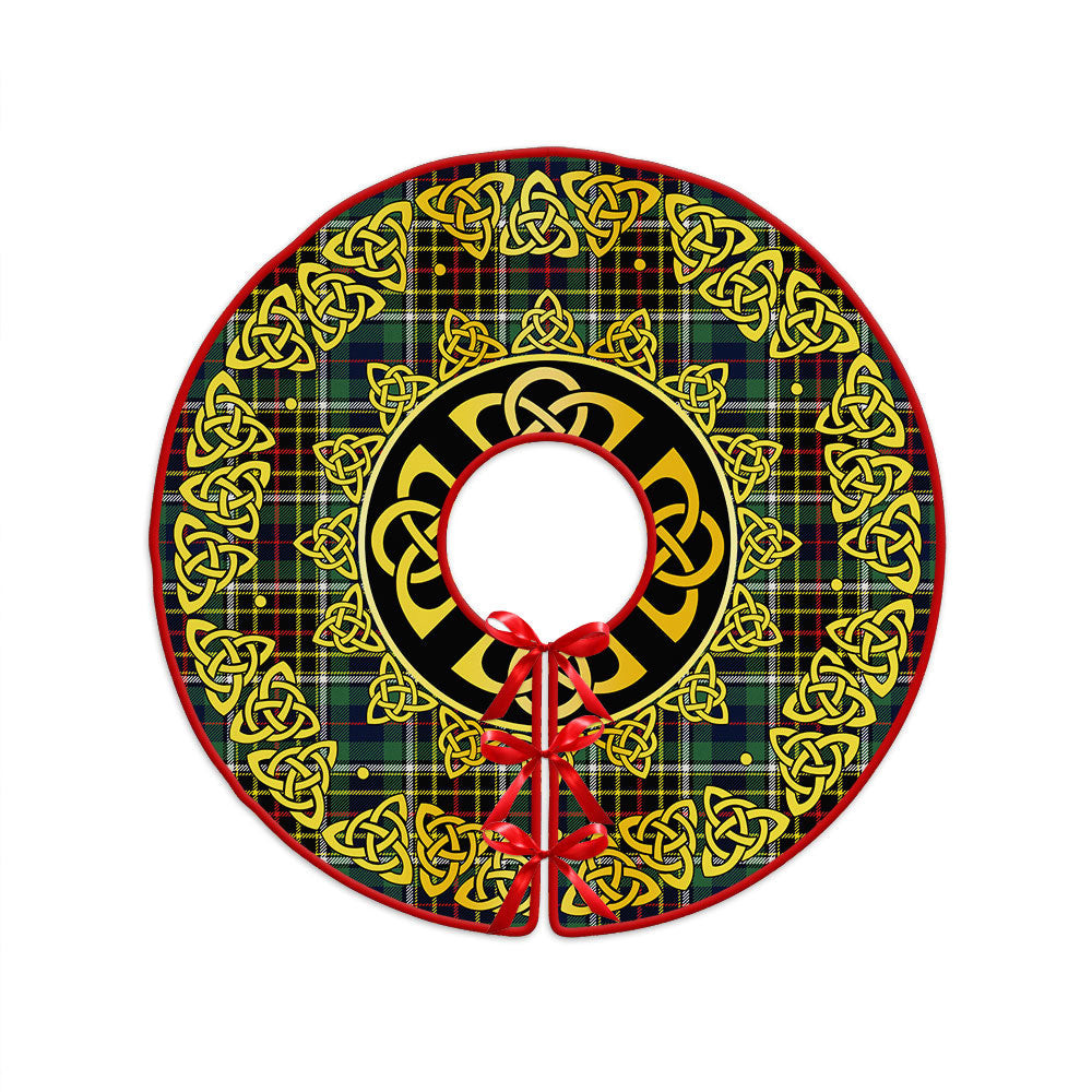 ScotsTee Shop Scottish Hislop #2 Modern Clan Crest Tartan Christmas Tree Skirt Golden Celtic Heritage