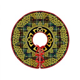 ScotsTee Shop Scottish Hislop #2 Modern Clan Crest Tartan Christmas Tree Skirt Golden Celtic Heritage