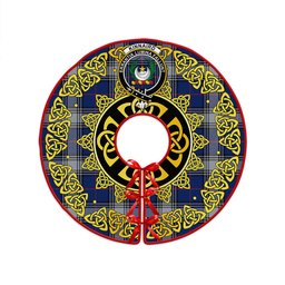ScotsTee Shop Scottish Kinnaird Modern Clan Crest Tartan Christmas Tree Skirt Golden Celtic Heritage