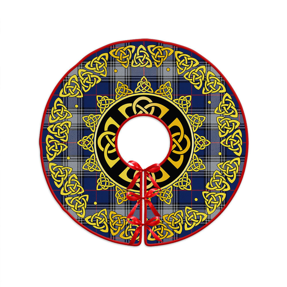 ScotsTee Shop Scottish Kinnaird Modern Clan Crest Tartan Christmas Tree Skirt Golden Celtic Heritage