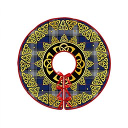 ScotsTee Shop Scottish Kinnaird Modern Clan Crest Tartan Christmas Tree Skirt Golden Celtic Heritage