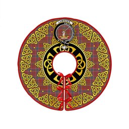 ScotsTee Shop Scottish Lumsden Weathered Clan Crest Tartan Christmas Tree Skirt Golden Celtic Heritage