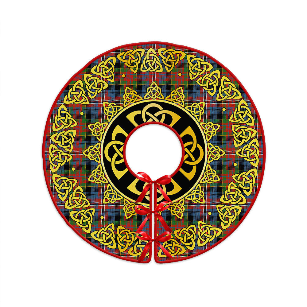 ScotsTee Shop Scottish Kidd Ancient Clan Crest Tartan Christmas Tree Skirt Golden Celtic Heritage