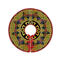 ScotsTee Shop Scottish Kidd Ancient Clan Crest Tartan Christmas Tree Skirt Golden Celtic Heritage