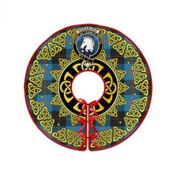 ScotsTee Shop Scottish Horsburgh Clan Crest Tartan Christmas Tree Skirt Golden Celtic Heritage