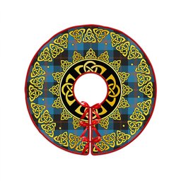 ScotsTee Shop Scottish Horsburgh Clan Crest Tartan Christmas Tree Skirt Golden Celtic Heritage