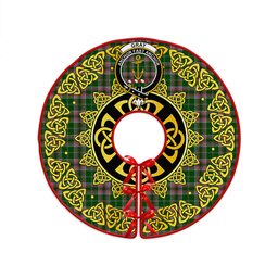 ScotsTee Shop Scottish Gray Hunting Clan Crest Tartan Christmas Tree Skirt Golden Celtic Heritage