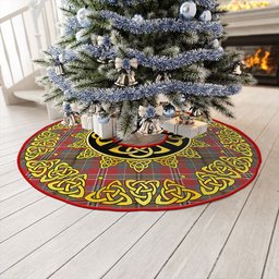 ScotsTee Shop Scottish MacCulloch Weathered Clan Crest Tartan Christmas Tree Skirt Golden Celtic Heritage