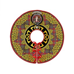ScotsTee Shop Scottish MacCulloch Weathered Clan Crest Tartan Christmas Tree Skirt Golden Celtic Heritage