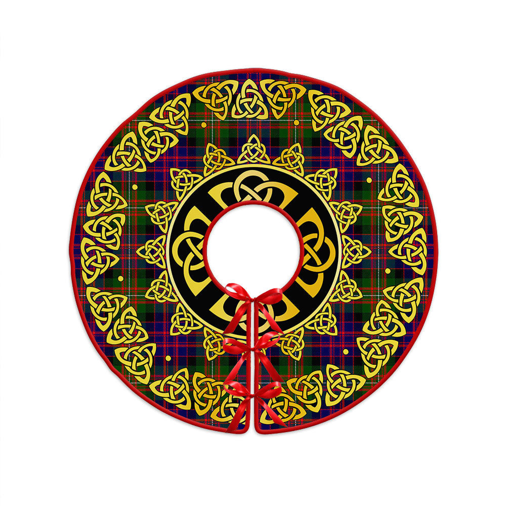 ScotsTee Shop Scottish MacDonnell Clan Crest Tartan Christmas Tree Skirt Golden Celtic Heritage