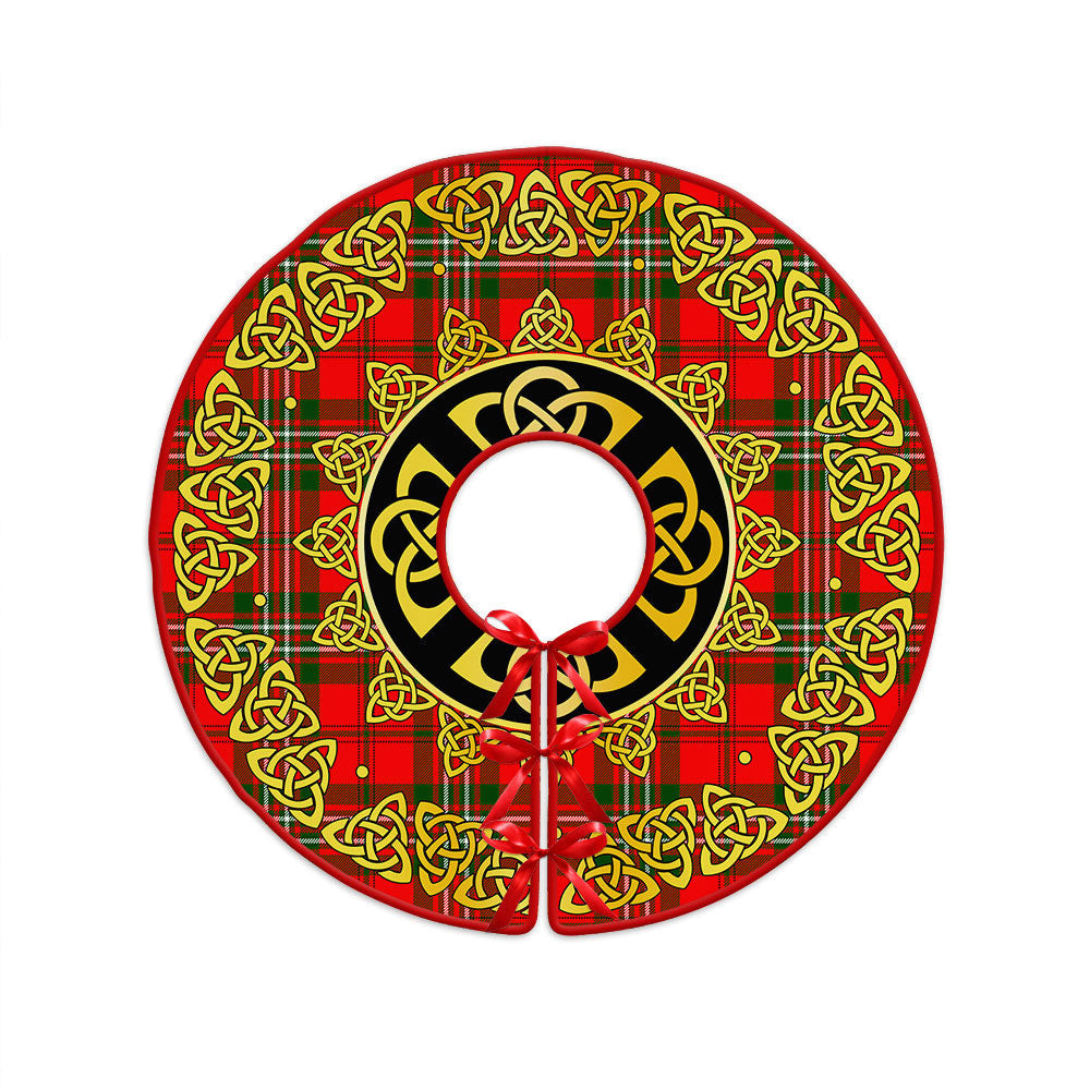 ScotsTee Shop Scottish Langlands Clan Crest Tartan Christmas Tree Skirt Golden Celtic Heritage