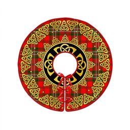ScotsTee Shop Scottish Langlands Clan Crest Tartan Christmas Tree Skirt Golden Celtic Heritage