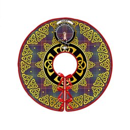 ScotsTee Shop Scottish Hart Weathered Clan Crest Tartan Christmas Tree Skirt Golden Celtic Heritage