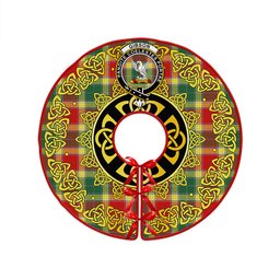ScotsTee Shop Scottish Gibson (Gibbs) Modern Clan Crest Tartan Christmas Tree Skirt Golden Celtic Heritage