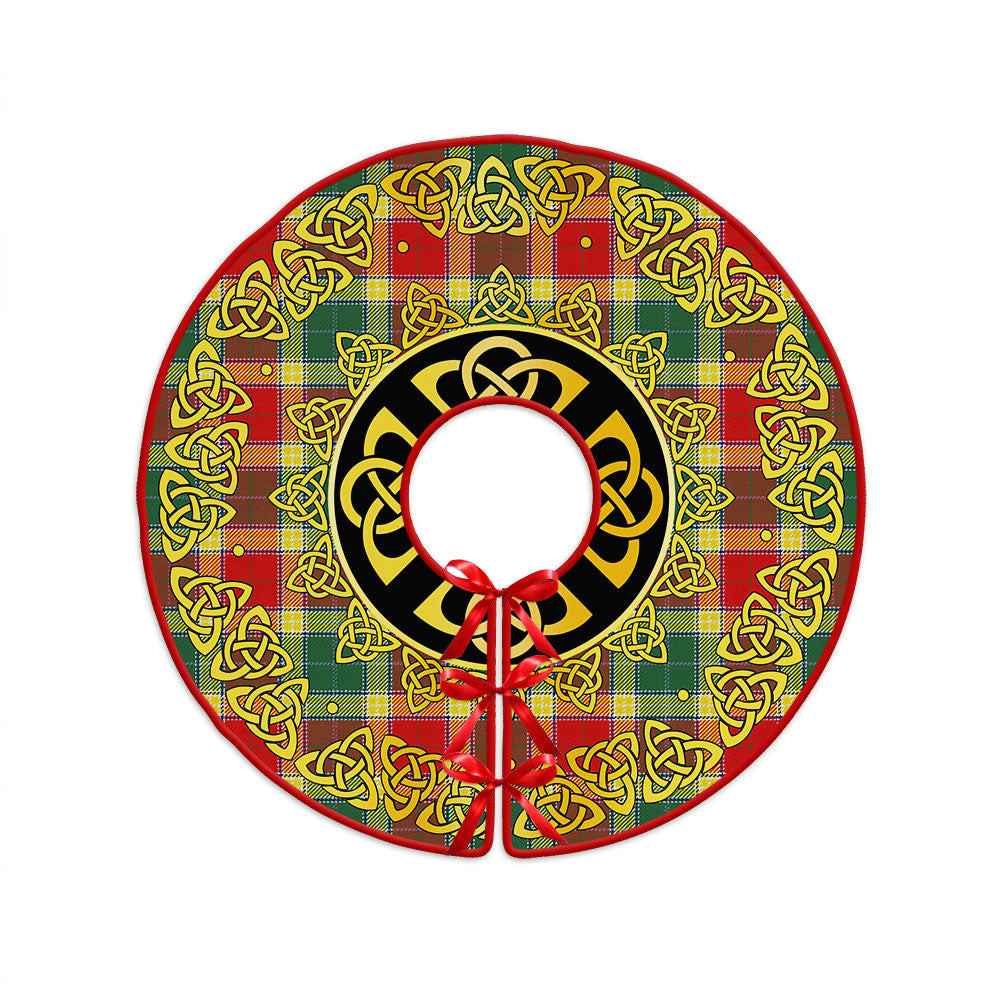 ScotsTee Shop Scottish Gibson (Gibbs) Modern Clan Crest Tartan Christmas Tree Skirt Golden Celtic Heritage