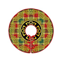 ScotsTee Shop Scottish Gibson (Gibbs) Modern Clan Crest Tartan Christmas Tree Skirt Golden Celtic Heritage