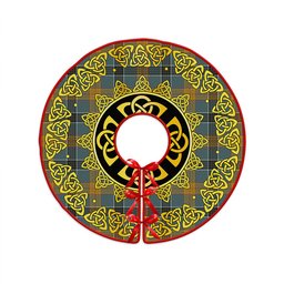 ScotsTee Shop Scottish Laing (Lang) Weathered Clan Crest Tartan Christmas Tree Skirt Golden Celtic Heritage