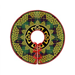 ScotsTee Shop Scottish Inglis Modern Clan Crest Tartan Christmas Tree Skirt Golden Celtic Heritage