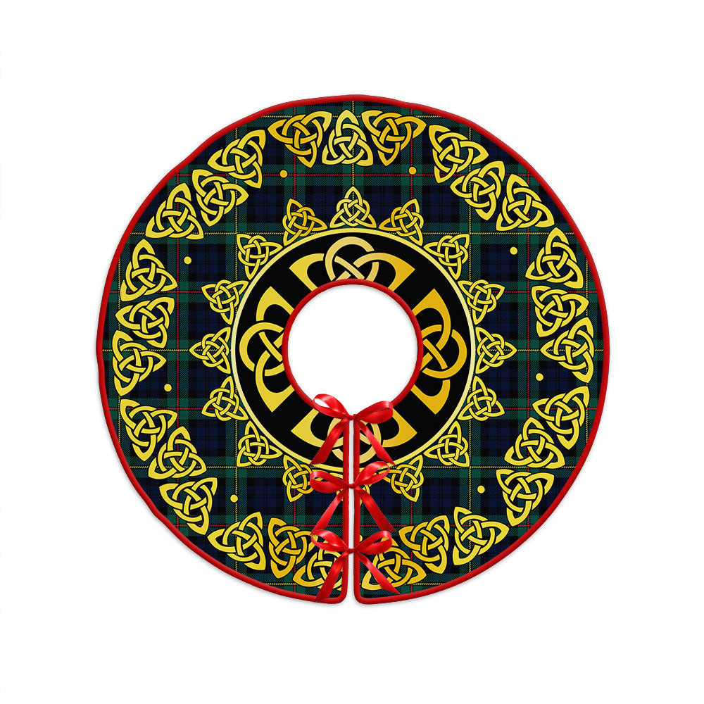 ScotsTee Shop Scottish MacEwan Modern Clan Crest Tartan Christmas Tree Skirt Golden Celtic Heritage