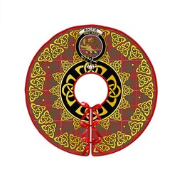 ScotsTee Shop Scottish MacFie (MacPhee) Weathered Clan Crest Tartan Christmas Tree Skirt Golden Celtic Heritage