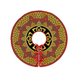 ScotsTee Shop Scottish MacFie (MacPhee) Weathered Clan Crest Tartan Christmas Tree Skirt Golden Celtic Heritage