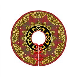 ScotsTee Shop Scottish MacAulay Weathered Clan Crest Tartan Christmas Tree Skirt Golden Celtic Heritage