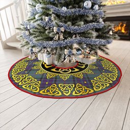 ScotsTee Shop Scottish Lauder Weathered Clan Crest Tartan Christmas Tree Skirt Golden Celtic Heritage