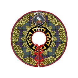 ScotsTee Shop Scottish Lauder Weathered Clan Crest Tartan Christmas Tree Skirt Golden Celtic Heritage