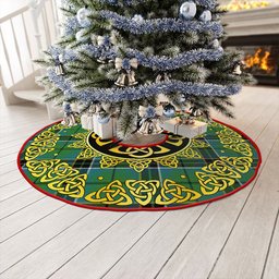 ScotsTee Shop Scottish MacAlpine Ancient Clan Crest Tartan Christmas Tree Skirt Golden Celtic Heritage