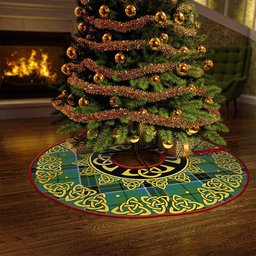 ScotsTee Shop Scottish MacAlpine Ancient Clan Crest Tartan Christmas Tree Skirt Golden Celtic Heritage
