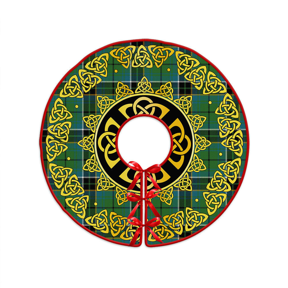 ScotsTee Shop Scottish MacAlpine Ancient Clan Crest Tartan Christmas Tree Skirt Golden Celtic Heritage