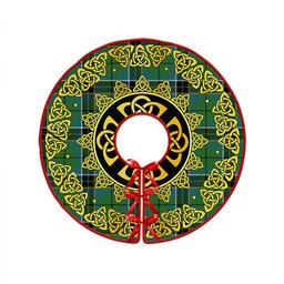 ScotsTee Shop Scottish MacAlpine Ancient Clan Crest Tartan Christmas Tree Skirt Golden Celtic Heritage