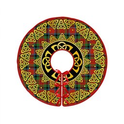 ScotsTee Shop Scottish MacDuff Ancient Clan Crest Tartan Christmas Tree Skirt Golden Celtic Heritage