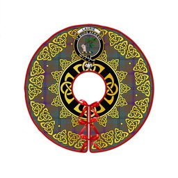 ScotsTee Shop Scottish Laurie Weathered Clan Crest Tartan Christmas Tree Skirt Golden Celtic Heritage
