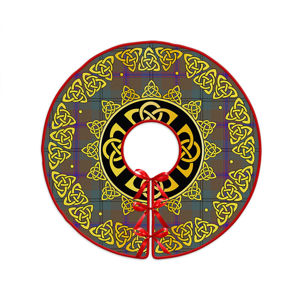 ScotsTee Shop Scottish Laurie Weathered Clan Crest Tartan Christmas Tree Skirt Golden Celtic Heritage