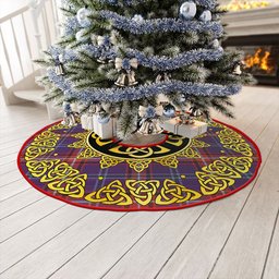 ScotsTee Shop Scottish Glenn Weathered Clan Crest Tartan Christmas Tree Skirt Golden Celtic Heritage