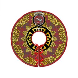 ScotsTee Shop Scottish MacDougall Weathered Clan Crest Tartan Christmas Tree Skirt Golden Celtic Heritage