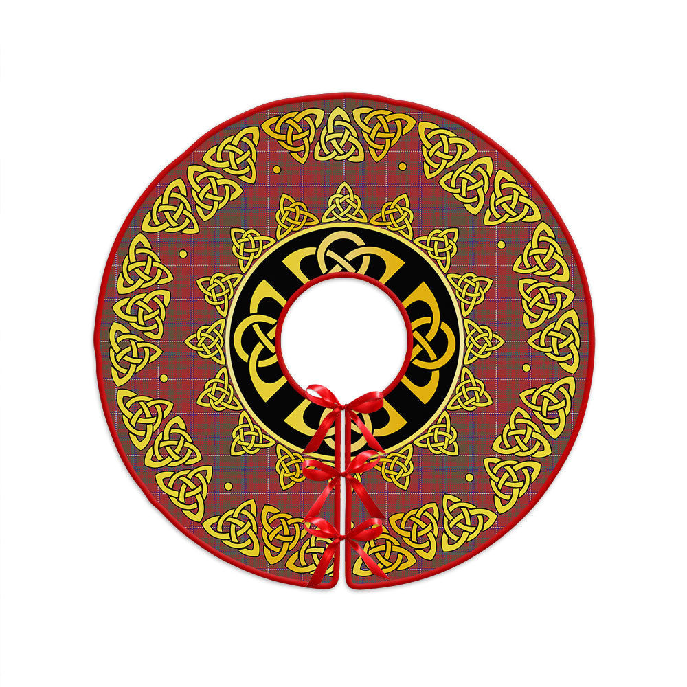 ScotsTee Shop Scottish MacDougall Weathered Clan Crest Tartan Christmas Tree Skirt Golden Celtic Heritage