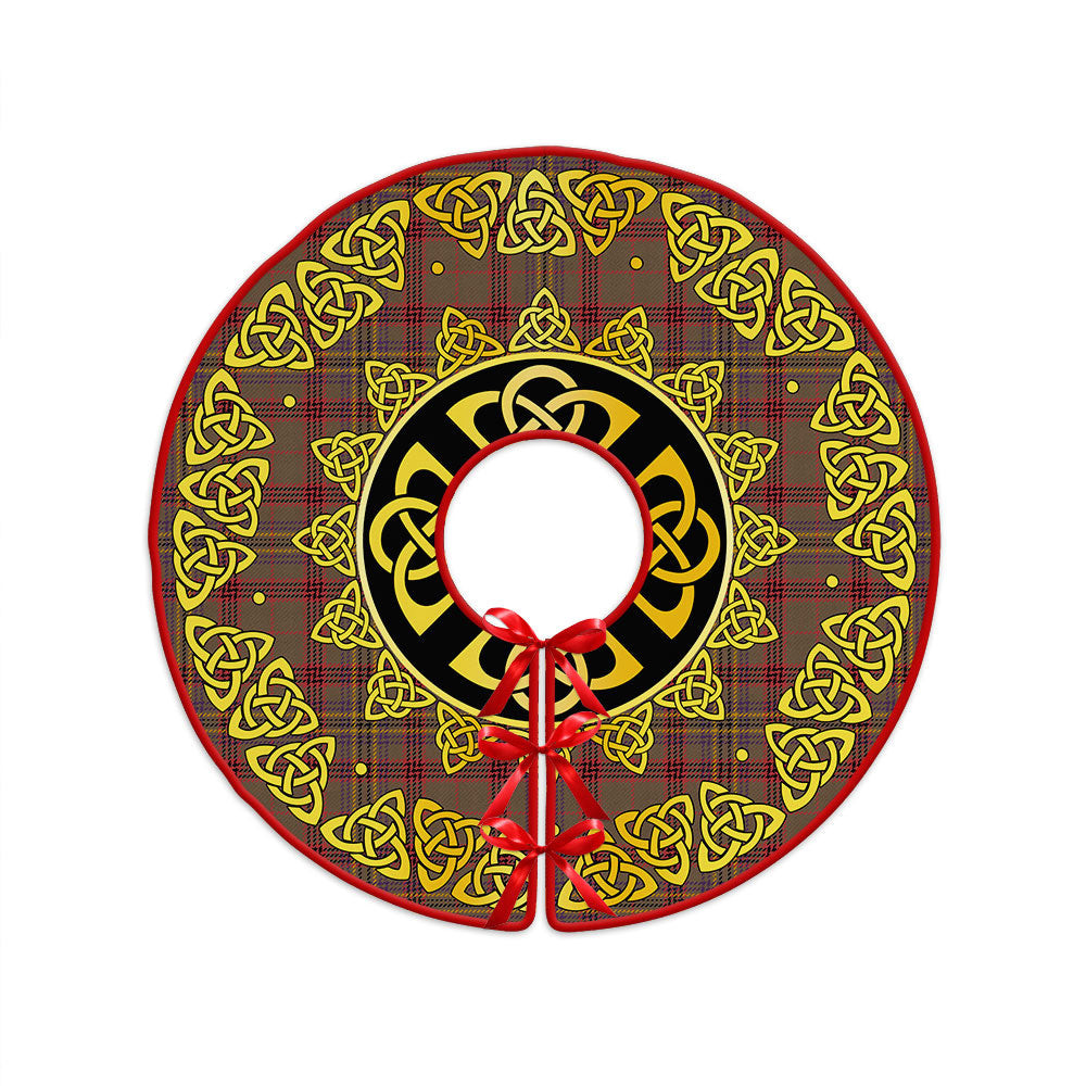 ScotsTee Shop Scottish Kennedy Weathered Clan Crest Tartan Christmas Tree Skirt Golden Celtic Heritage