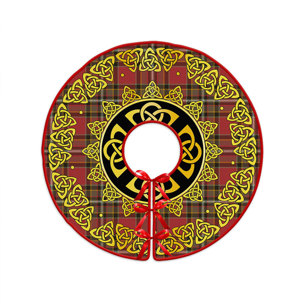 ScotsTee Shop Scottish Gillespie Weathered Clan Crest Tartan Christmas Tree Skirt Golden Celtic Heritage