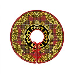 ScotsTee Shop Scottish Gillespie Weathered Clan Crest Tartan Christmas Tree Skirt Golden Celtic Heritage